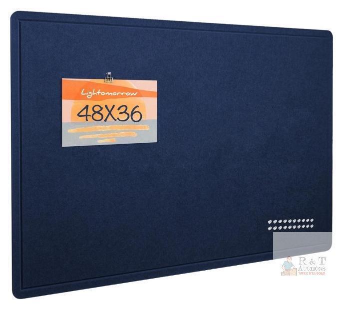 NEW Lightomorrow Large Dark Blue Bulletin Board 47.3"x35.5", Felt Pin Board, 20 Pushpins, Self-Adhesive