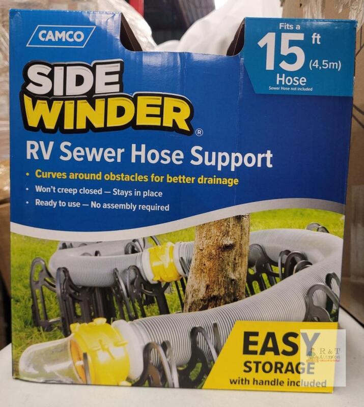 NEW Camco Sidewinder 15-Ft RV Sewer Hose Support Flexible Cradle, 3" Hose Compatible, Folding Handle