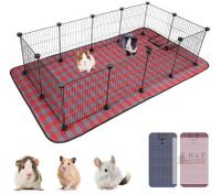 NEW 12-Panel Small Animal Playpen with Waterproof Mat, Configurable Metal Wire Cage for Guinea Pigs and Hamsters