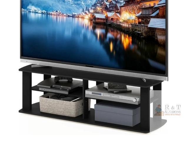 NEW Furinno 11191BK Entertainment Center TV Stand, Black, Fits TVs up to 42", 43.3" x 13.1" x 13.4"