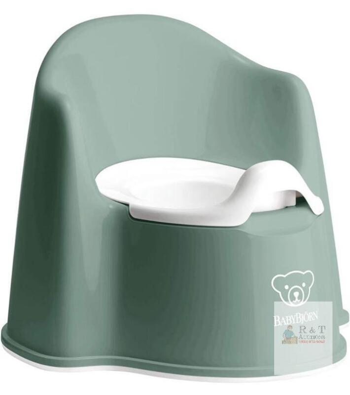 BabyBj&ouml;rn Potty Chair, BPA-Free Plastic, Removable Pot, Green/White, Non-Slip Base