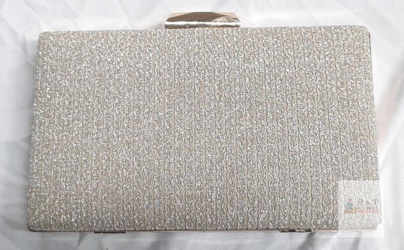 NEW Evening Clutch Bag BR-002 GOLD with Rhinestone Embellishments and Detachable Chain