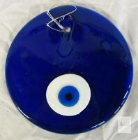Nazar Amulet Evil Eye Glass Wall Hanging, 6.5" Diameter, Traditional Design