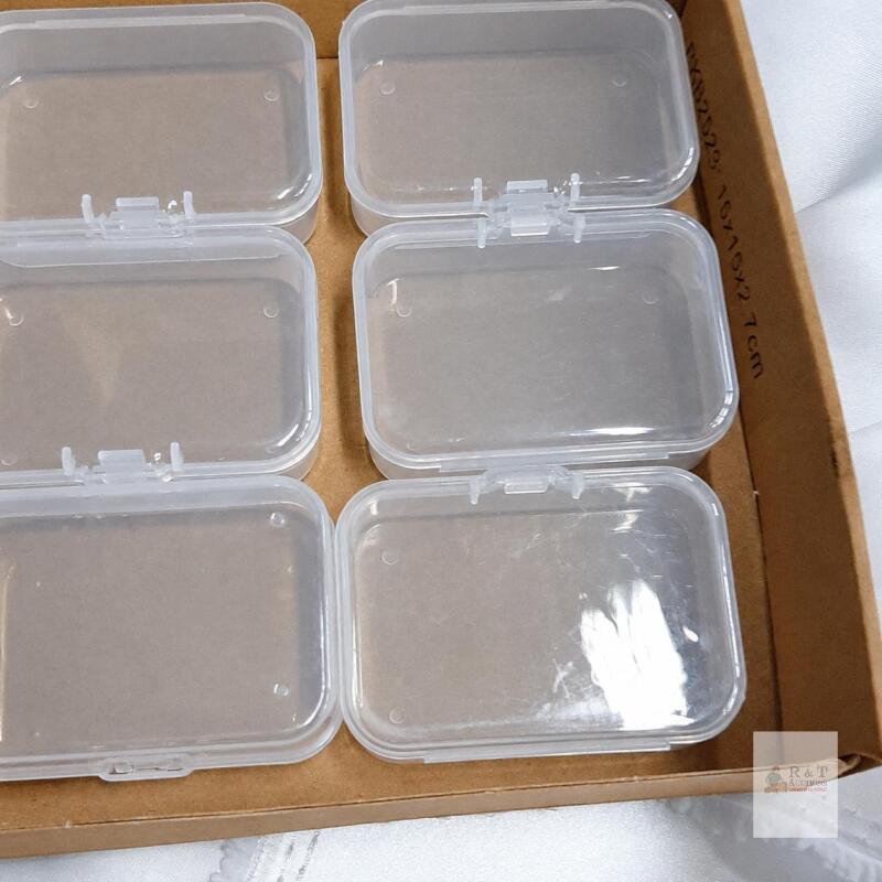 New Clear Mini Storage Boxes with Hinged Lids2.6"x1.8"