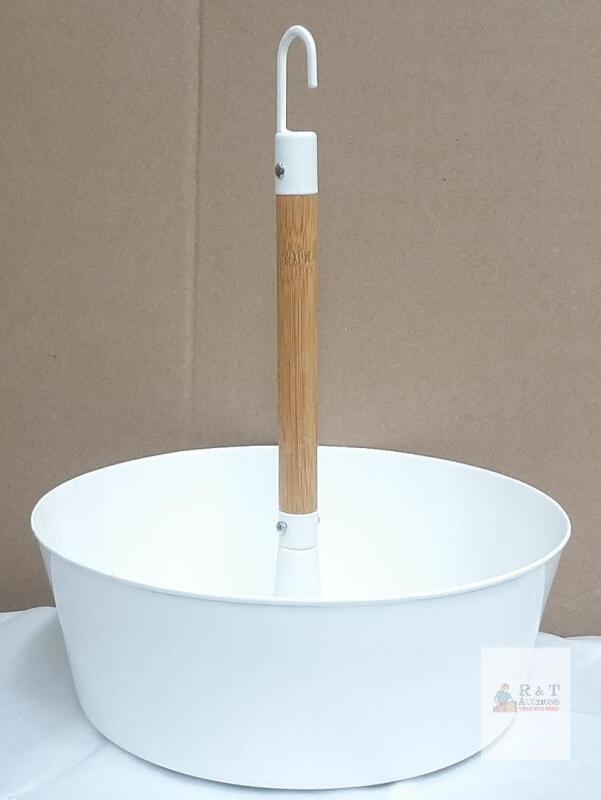 IKEA RISATORP Storage Basket, White Steel with Bamboo Handle, 13" x 9.5" x 4.3"