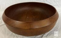 Handturned Danish Teak Wood Bowl, Mid-Century Modern, Denmark Marked