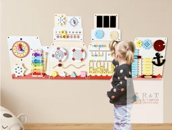 NEW Cateam Ship Sensory Wall Panel &ndash; 16-in-1 Montessori Activity Board for Ages 3+