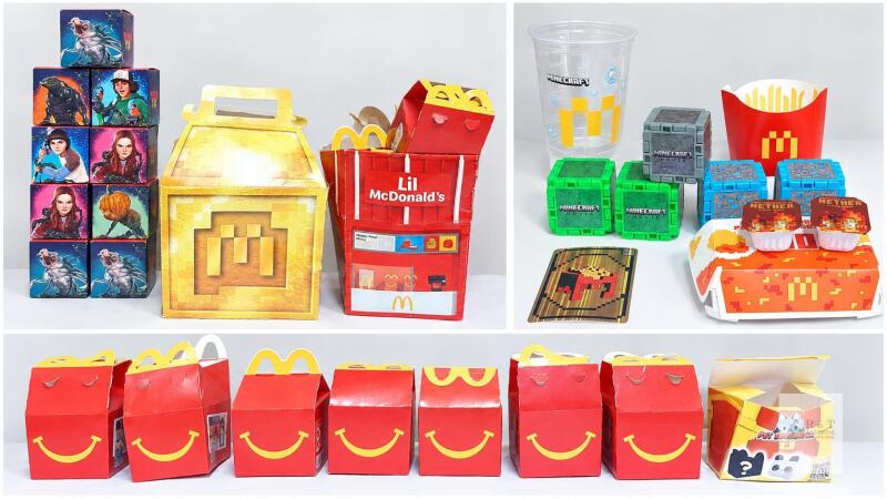 McDonald&rsquo;s Stranger Things, Minecraft, Pet Simulator Happy Meal Toy & Box Collection &ndash; 22 Pieces