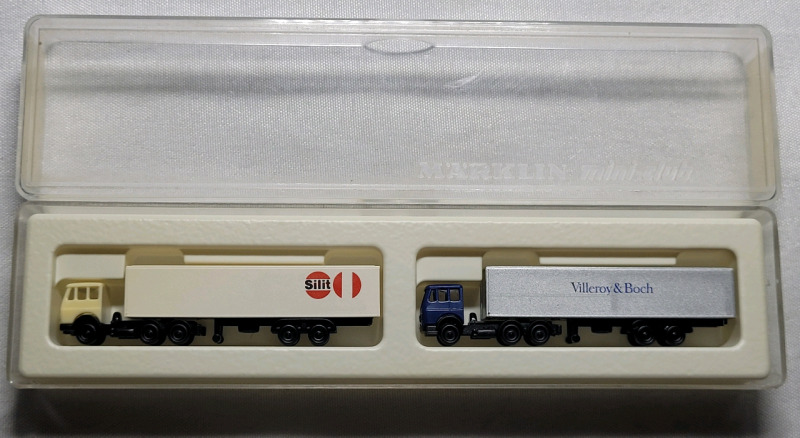 Marklin Mini-Club Z Gauge Freight Trucks : Villeroy & Boch and Sillitin in Case