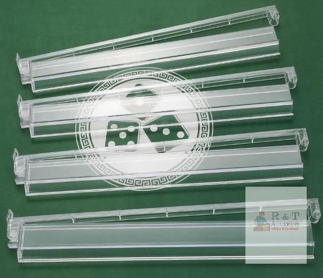 NEW 4 Clear Acrylic 17.5" Mahjong Racks with Pushers, Set of 4, American Mahjong Accessories