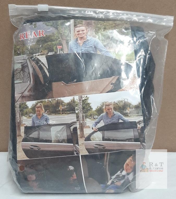 NEW 2PCS Rear Car Window Sun Shades &ndash; Universal Fit, Mesh Polyester, Fits Most Cars, Trucks, SUVs, Black