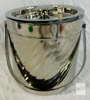 Stainless Steel Ice Bucket with Lid and Handle, 3 Qt Capacity, Double-Walled Insulation