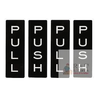 New 5x1.7" Push Pull Door Sign, 2 Pairs Acrylic Self-Adhesive Back Sign Door Sticker Sign