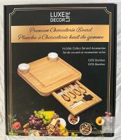 Luxe Decor Life Premium Bamboo Charcuterie Board Set with Accessories NEW
