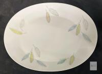 Rosenthal Germany Oval Serving Platter, Mid-Century Leaf Pattern, 15" Fine Porcelain