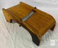 Vintage Wooden Mandoline Slicer Stainless "Roestvrij" Blade - Netherlands, 15" x 7" x 5"