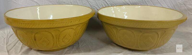 Vintage T.G. Green 'Gripstand' Mixing Bowls, Set of 2, Stoneware, England