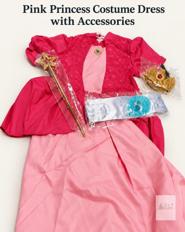New Pink Princess Costume Dress with Accessories size 140 cm