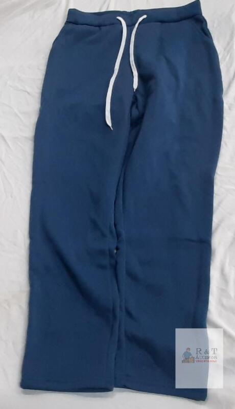 new Blue Sweatpants Joggers Medium Size, Drawstring Waist, Open Bottom