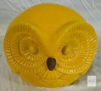Liv & Skye Glazed Ceramic Owl Figurine, Model 16402-C, 7" TALL, Bright Yellow
