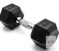 new CAP 20lb Rubber-Coated Hex Dumbbell, Knurled Steel Handle, Single Weight