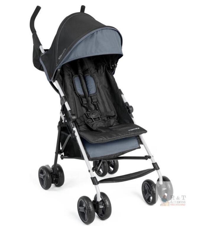 new Ingenuity 3D Mini Convenience Stroller, Slate Grey, Lightweight, 40 lb Capacity, Compact Fold, 5-pt Harness
