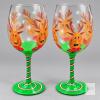 Pair of Pier 1 Christmas Reindeer Goblets