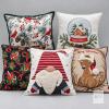 Lot of 5 Christmas Decorative Throw Pillows - good condition preloved