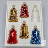 Boxed Lot of 5 Bell-Shaped Christmas Ornaments