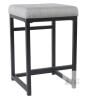 NEW HomePop Open Back Metal 24" Counter Stool, Light Gray Seat, Black Frame