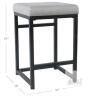NEW HomePop Open Back Metal 24" Counter Stool, Light Gray Seat, Black Frame - 3