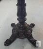 Round Pedestal Bistro Table with Ornate Cast Iron Base and Wooden Top - 2
