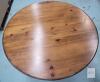 Round Pedestal Bistro Table with Ornate Cast Iron Base and Wooden Top - 3