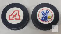Vintage Atlanta Flames & Kansas City Scouts NHL Hockey Pucks