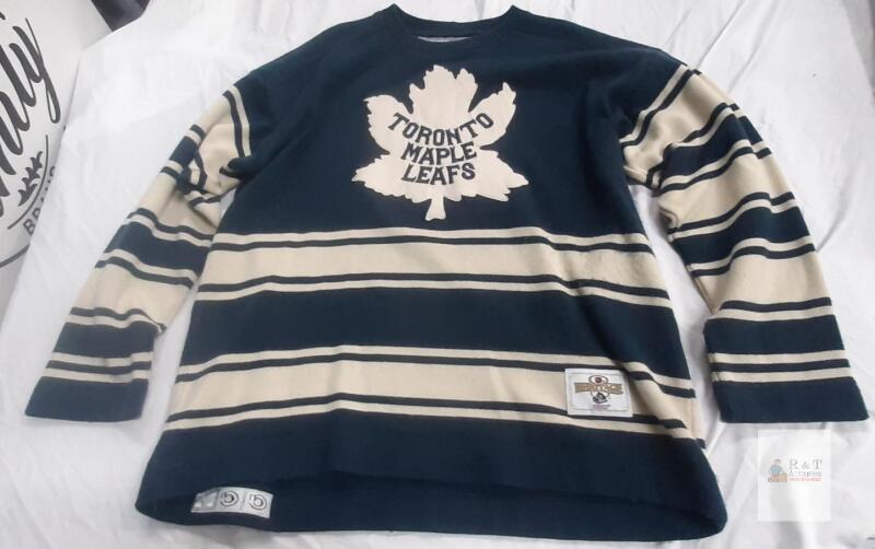 Toronto Maple Leafs CCM Heritage Hockey Jersey XL Navy Blue/Cream Striped