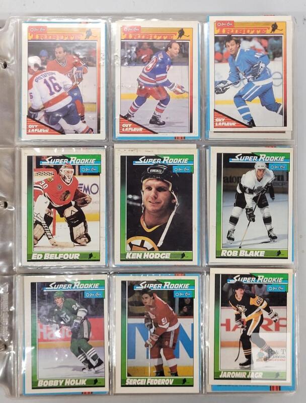 1991 - 1992 O Pee Chee NHL Hockey Trading Card Set & Red Army Subset - Not Complete . Appears to be missing 10-15 cards from main set