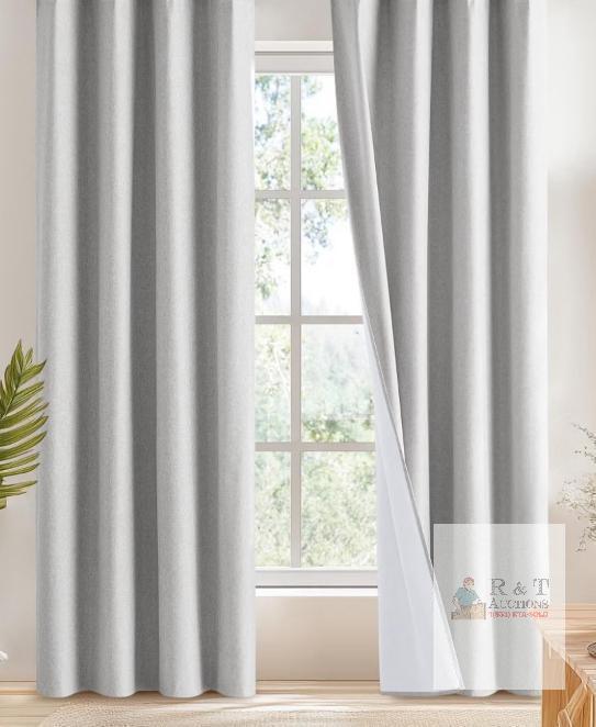 NEW NICETOWN 100% Blackout Curtains, Light Grey, 52 x 90, 2 Panels, Grommet Top