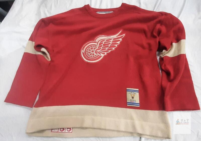 CCM Vintage Detroit Red Wings NHL Hockey Jersey Adult XL Red/White Made in Korea