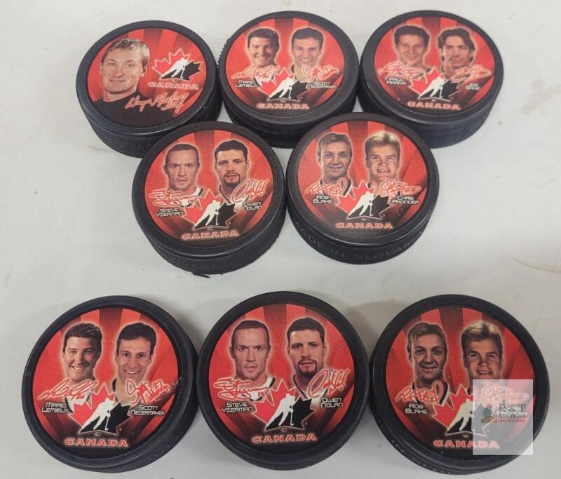 2002 McDonald's Team Canada Olympic Hockey Pucks - Complete Set plus 3 Extra