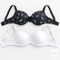 new Pak Fancy 40B Padded Underwire Bras, White & Floral Print, Adjustable Straps, 2-Pack