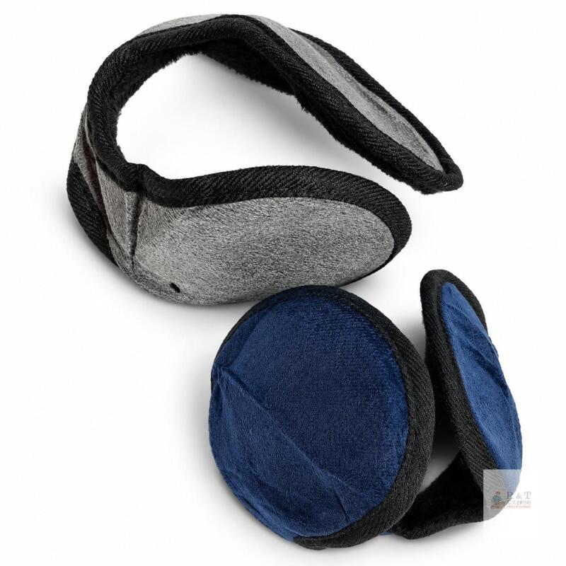 Lot of 2 new Wraparound Winter Earmuffs &ndash; Grey & Navy Blue