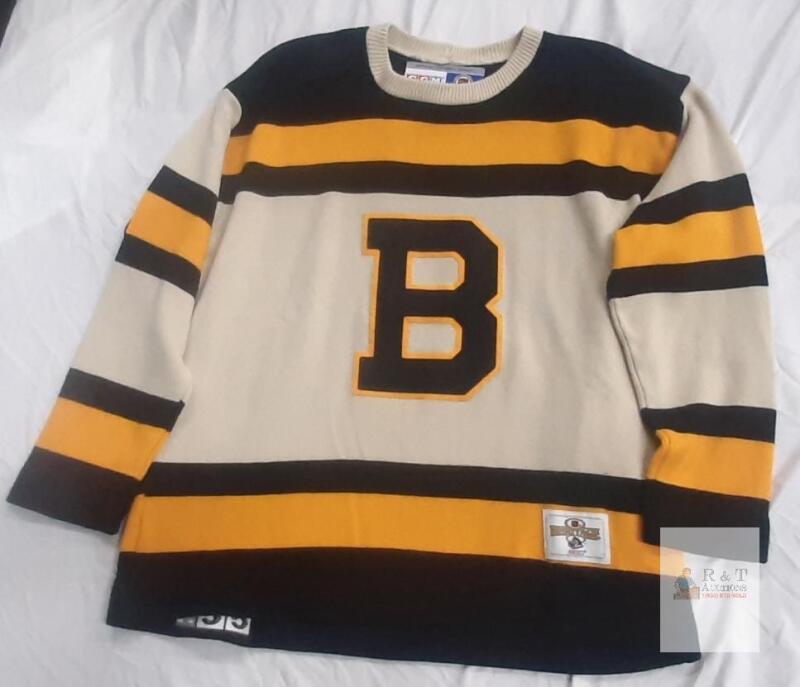 CCM NHL Heritage Boston Bruins Hockey Jersey Adult Large Throwback Wool Blend Made in Canada
