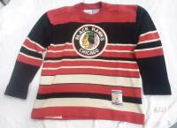 Chicago Blackhawks CCM Vintage NHL Knit Hockey Sweater Adult Large Made in Canada Red Black