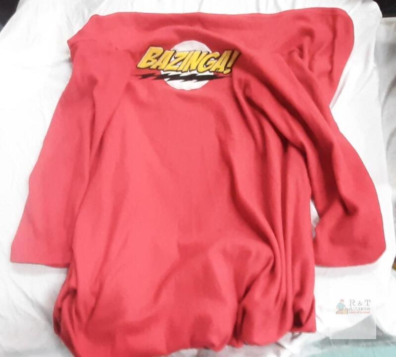 The Big Bang Theory Bazinga x-tra large robe, Red, - last photo illustrative