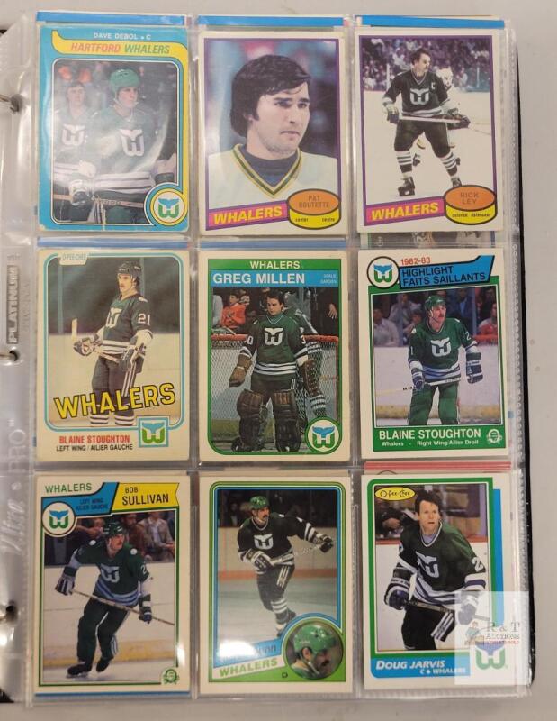 1979 - 2021 Hartford Whalers / Carolina Hurricanes NHL Hockey Trading Card Singles , 207+ Trading Cards