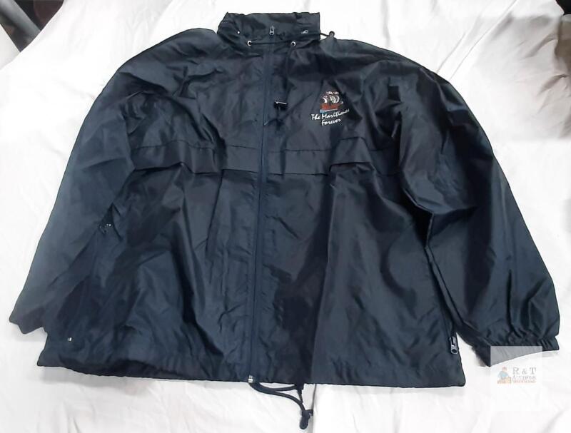 Oxford XL Windbreaker Jacket, Navy, "The Maritimes Forever" Embroidery, Drawstring Hood, Canada