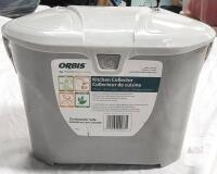 ORBIS NPL 390 Kitchen Collector, 7L Capacity, Grey with White Lid, HDPE Plastic