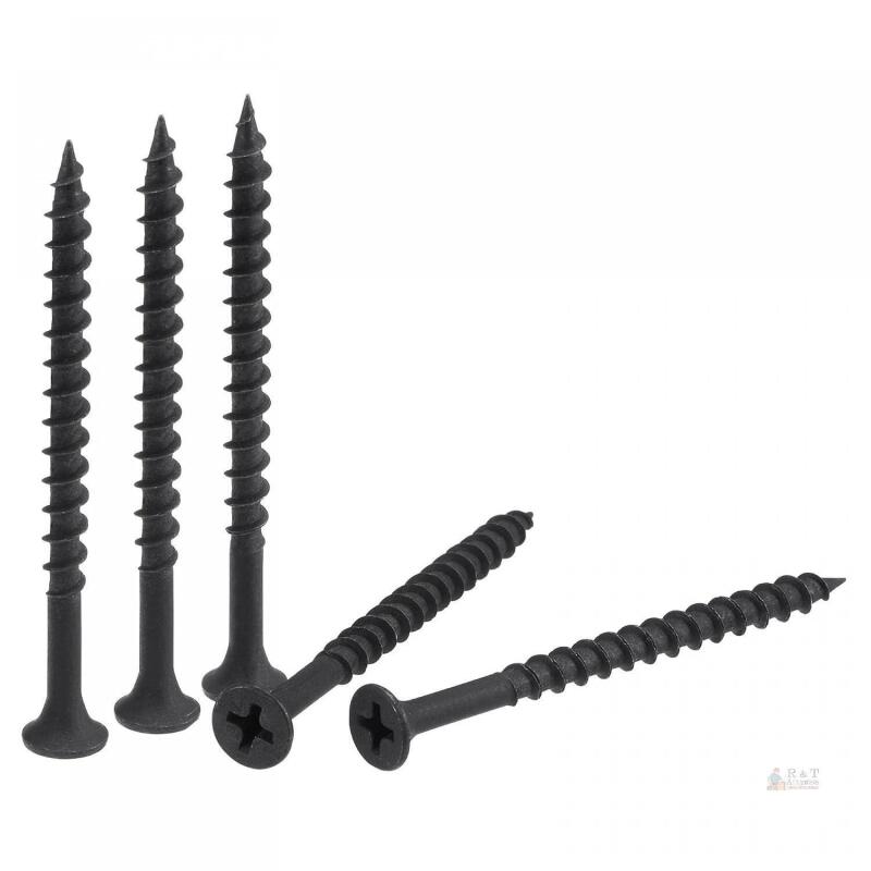 New 25 pc #8 x 2 23/64-Inch Wood Screws Phillips Flat Head Carbon Steel Self Tapping Screws Black 25pcs