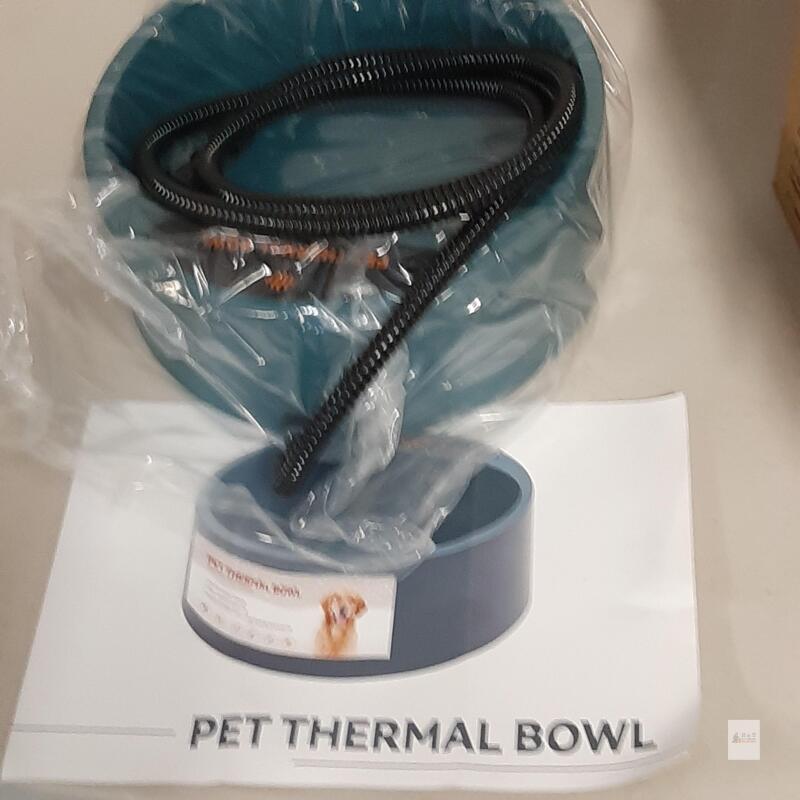 new Ice-Free Heated Pet Thermal Bowl, 1.5 Gallon, Chew-Resistant Cord, New, X004NQNCPX, Blue