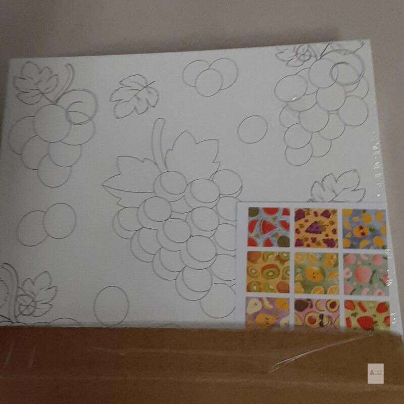 NEW 12-Pack Fruit Pattern Preprinted Canvas Art Kit, 7.87x7.87 in, DIY Paint, New, China, SKU X00A5JDFPIZ